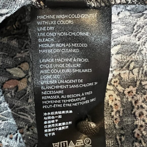 Maeve Women’s Dress XS Black Floral Long Sleeve BOHO V Neck - Picture 11 of 12